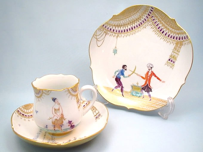 Meissen マイセン アラビアンナイト No.9 コーヒーカップ＆ソーサー 食器 磁器 金彩 千夜一夜物語 Meissen 食器【送料無料】