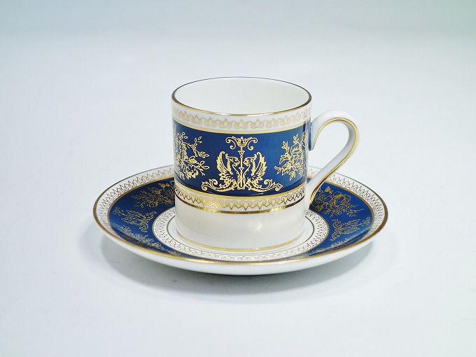 WEDGWOODコロンビア Blue \u0026 Goldデミタスカップ＆ソーサー ...