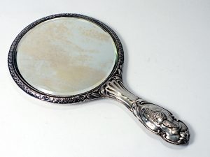 アンティーク 手鏡 ホールマーク 刻印 スターリングシルバー 925 